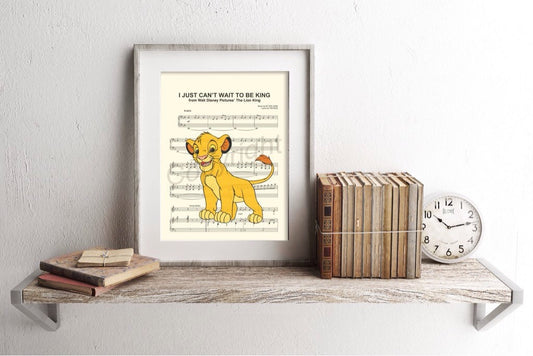 Lion King Simba I Just Can't Wait To Be King Sheet Music Art Print