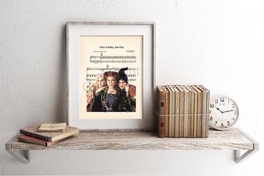 Hocus Pocus Halloween Sanderson Sisters I Put A Spell On You Sheet Music Art Print
