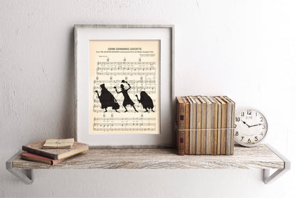 Haunted Mansion Hitchhiking Ghosts Sheet Music Art Print