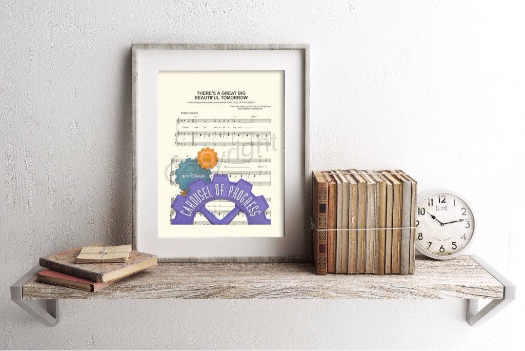 Walt Disney World Carousel of Progress There's A Great Big Beautiful Tomorrow Sheet Music Art Print