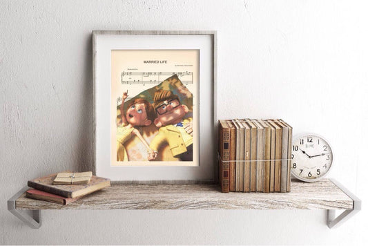 Up Carl and Ellie Sheet Music Wall Art — Disney Gift for Music Lovers