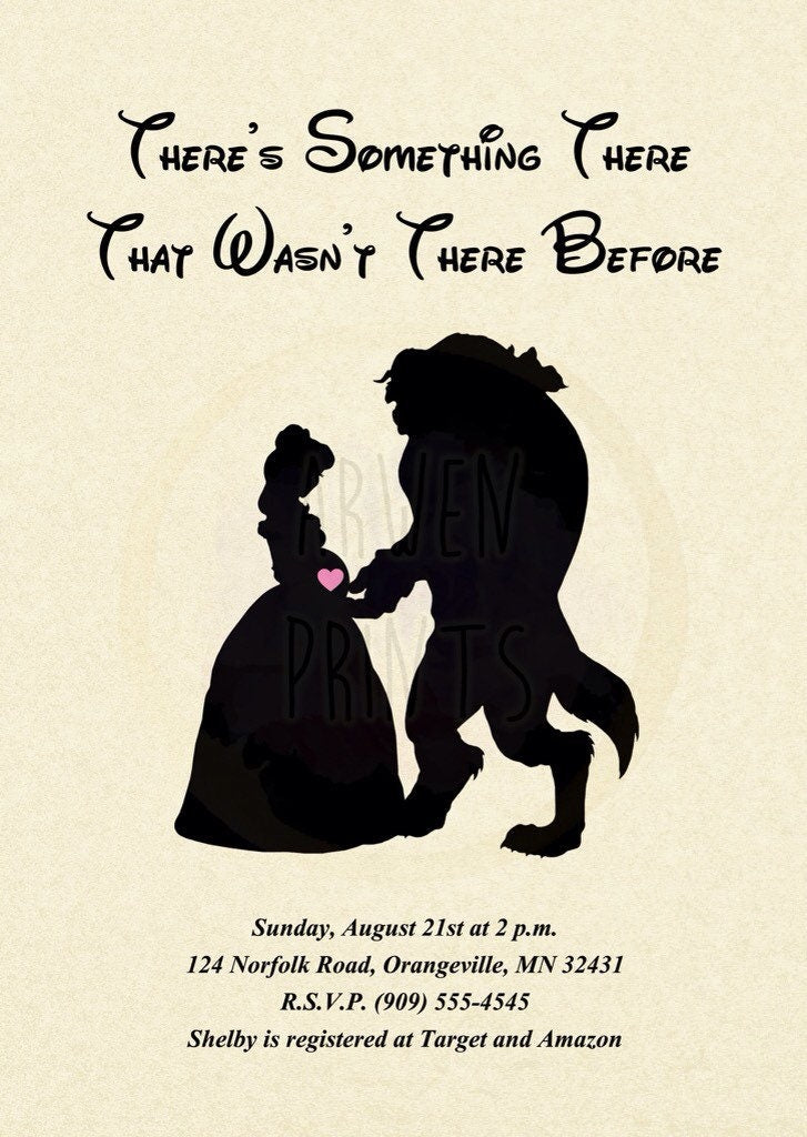 Beauty and the Beast Belle & Beast Baby Shower Customizable Invitation [Digital File]