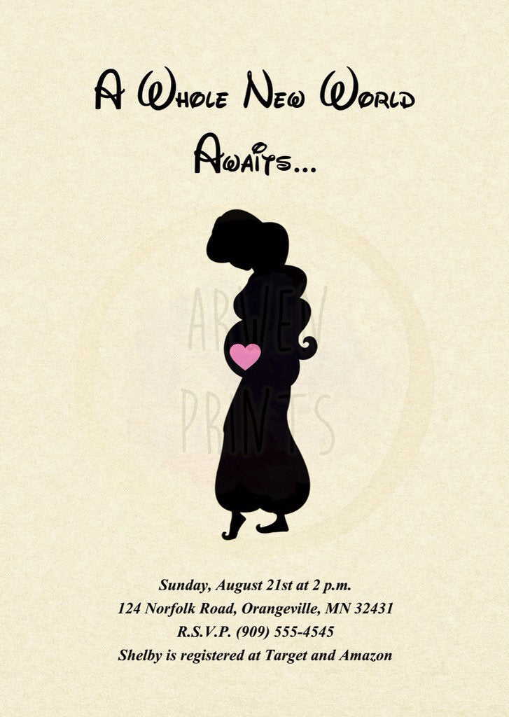 Aladdin Jasmine Baby Shower Invitation [Digital File]