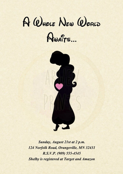 Aladdin Jasmine Baby Shower Invitation [Digital File]