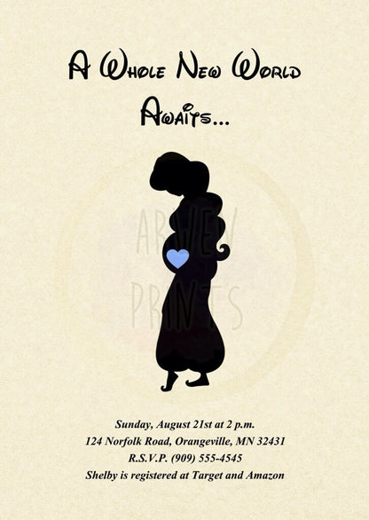 Aladdin Jasmine Baby Shower Invitation [Digital File]