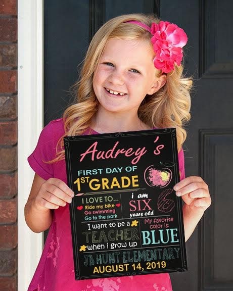 First Day of School Sign, Custom First Day of School Print, Photo Prop Any Grade
