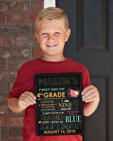First Day of School Sign, Custom First Day of School Print, Photo Prop Any Grade