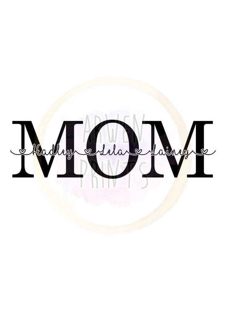 Mom Daughter Son Children Names Art Print
