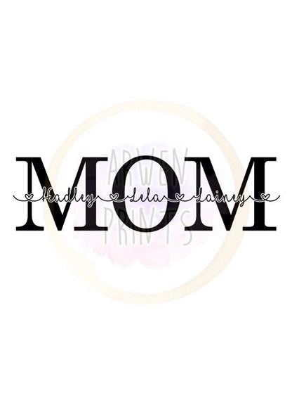 Mom Daughter Son Children Names Art Print