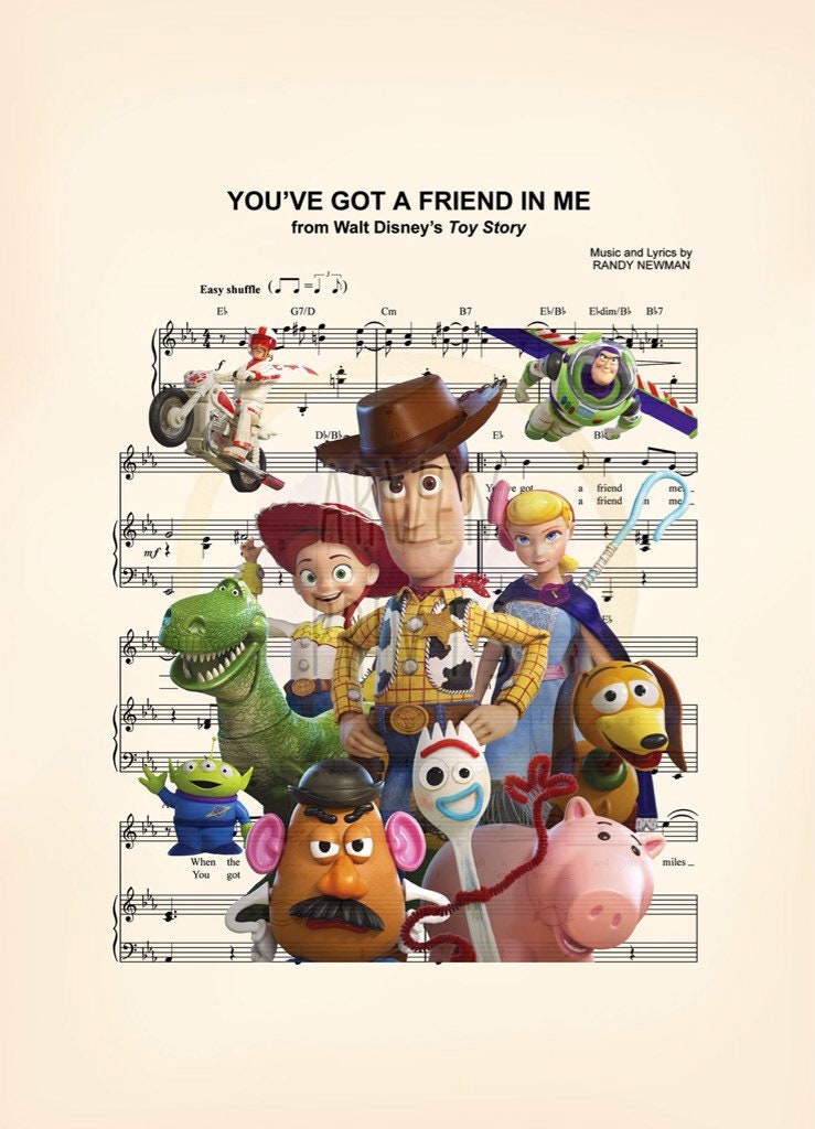 Toy Story 4 You've Got A Friend In Me Sheet Music Art Print