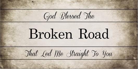 Bless the Broken Road Rascal Flatts Lyric Canvas - Wall Art - Rustic Farmhouse Sign - Home Decor - Gift for Her - Country Wood Signs