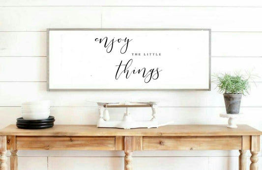 Enjoy the Little Things, Farmhouse Sign, Wood Sign, Rustic Home Decor