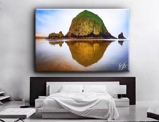 Cannon Beach Haystack Rock Nature Canvas Art, Oregon Coast Art