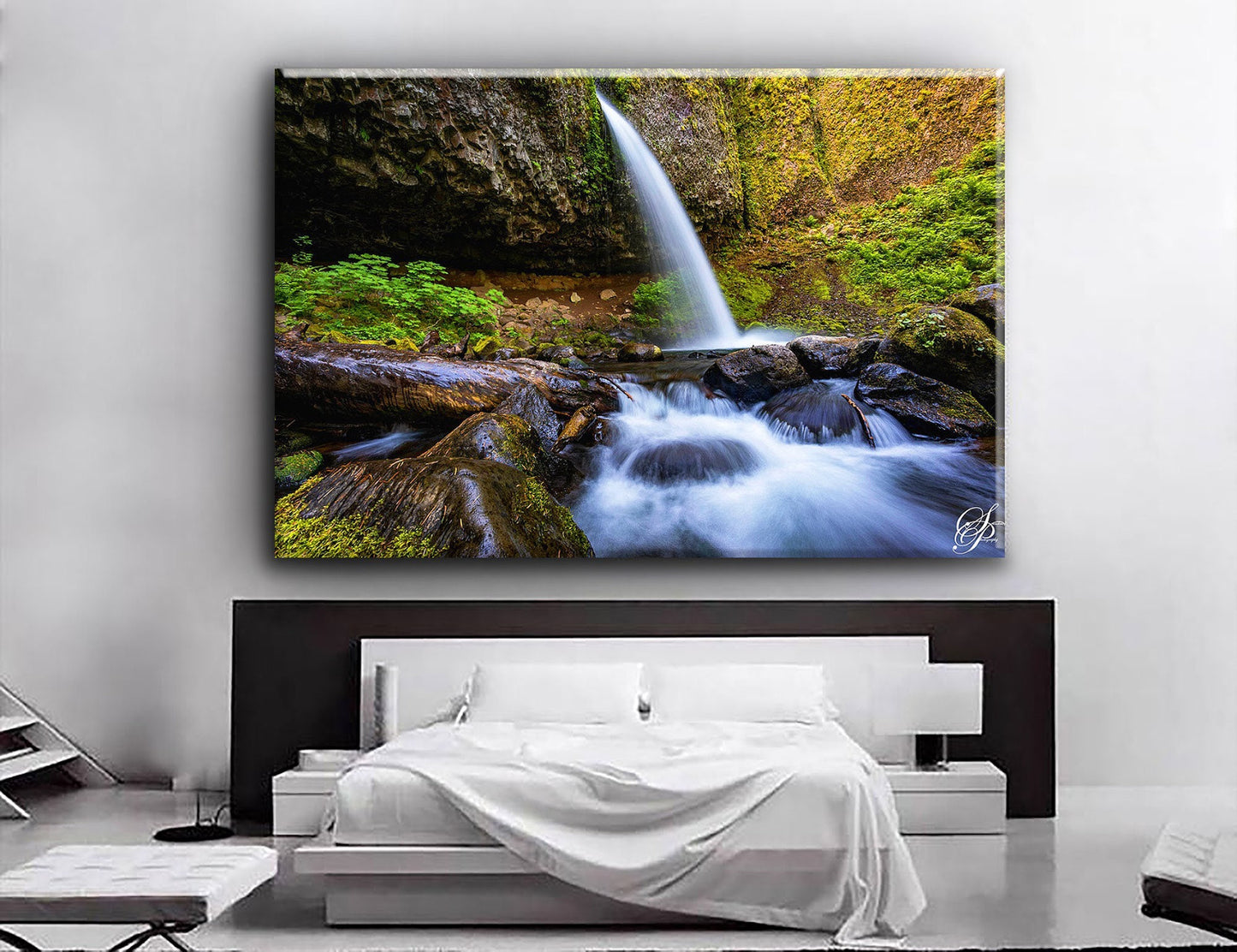 Pony Tail Falls, Beautiful Waterfall Scene Canvas Art, Nature Wall Art