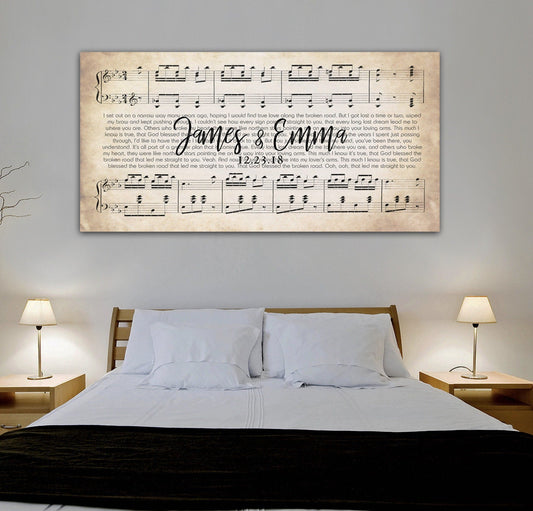 Personalized Wedding Gift - Personalized Wedding Canvas - Wedding Music Song - Lyric Canvas Art - Galentine Gift - Valentines Gift For Her