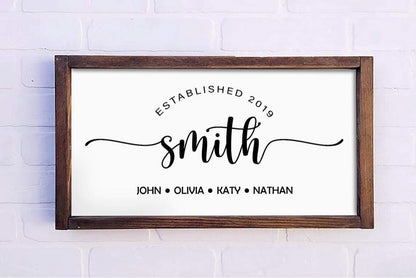 Family Custom Names Canvas Wall Art Print