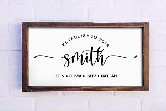 Family Custom Names Canvas Wall Art Print