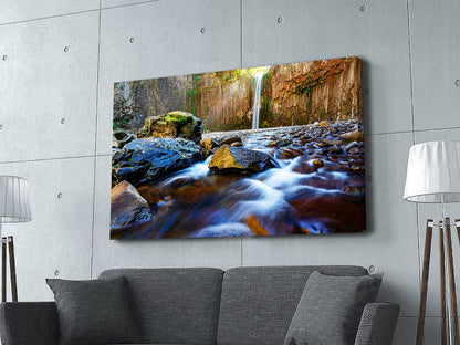 Premium Beautiful Waterfall Nature Forest Canvas Art Print