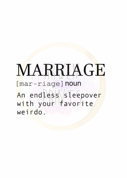 Marriage Noun Minimalist Art Print