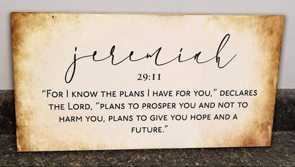 Jeremiah 29:11 Canvas, Christian Bible Verse Wall Art, Uplifting Encouragement Faith Decor