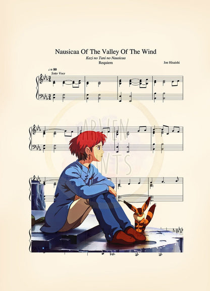 Nausicaä of the Valley of the Wind Sheet Music Art Print