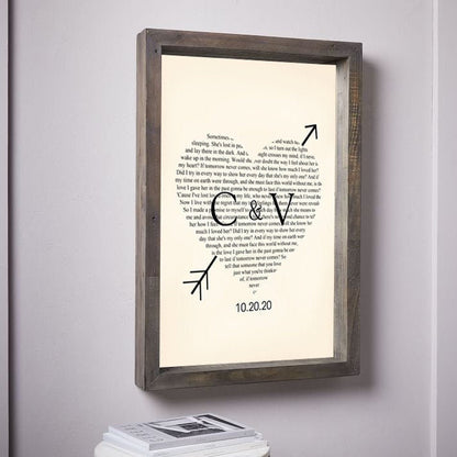 Custom Wedding Names and Date Lyric Heart and Arrow Art