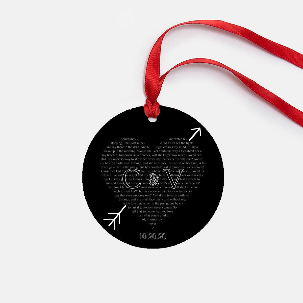 Christmas Custom Names Date Song Lyrics Ceramic Ornament