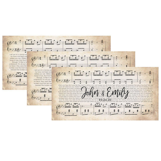 Personalized Wedding Canvases Bundle of 3  - Wedding Music Song - Lyric Canvas Art - Choose Any Song BLACK FRIDAY EXCLUSIVE