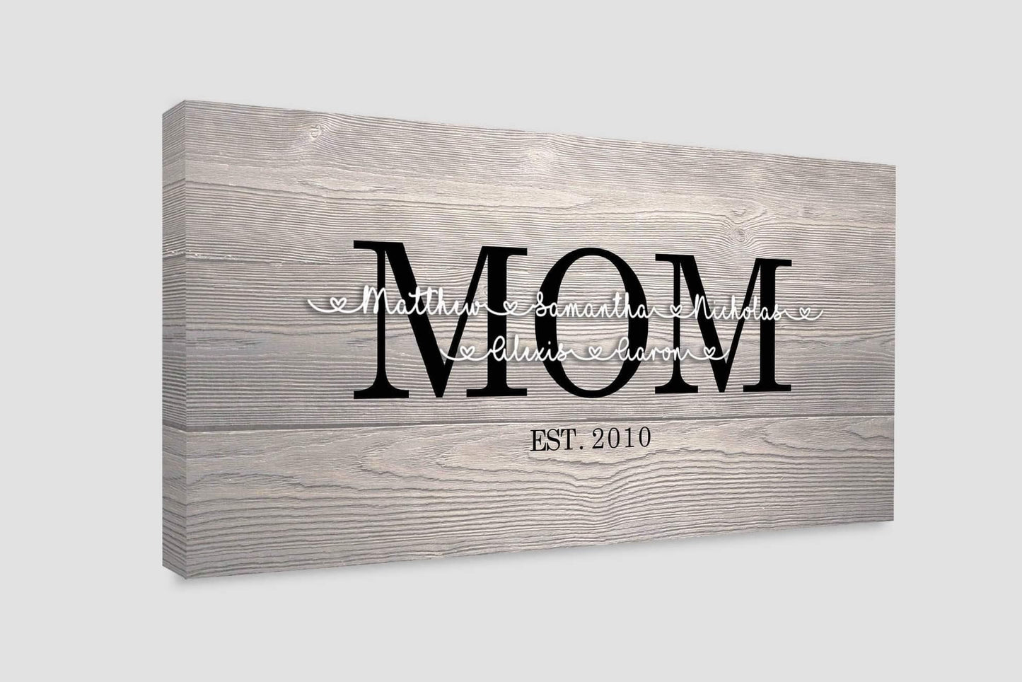 Custom Mom Children Wood Canvas