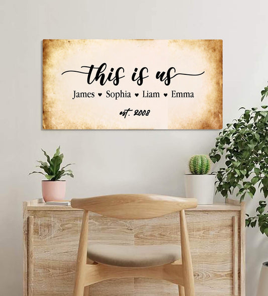 Family Custom Canvas This is Us Wall Art Print (Frame Not Included)