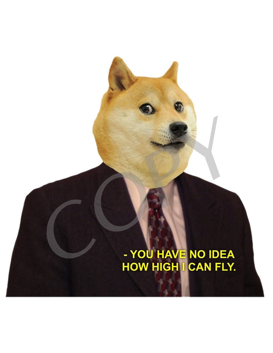 Doge Dogecoin Dog The Office Michael Scott Meme Funny Art Print