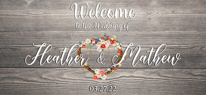 Custom Wedding Welcome Sign Canvas, Personalized Ceremony Decor Wall Art, Reception Couple Print