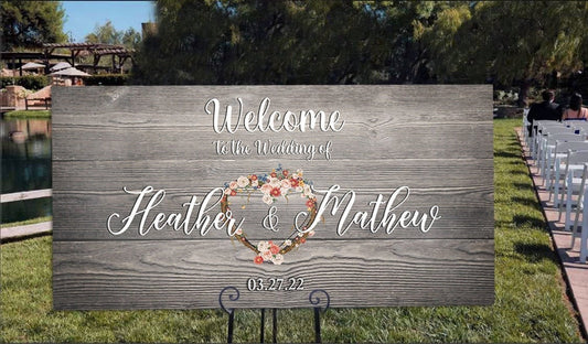 Welcome to the Wedding, Wedding Sign, Ceremony Decor, Wedding Canvas Print