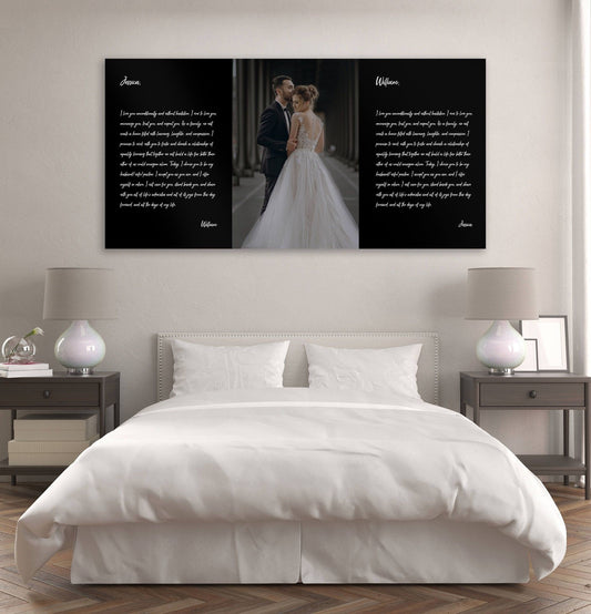 Wedding Vows, Black Luxe, Wedding Anniversary Canvas Art