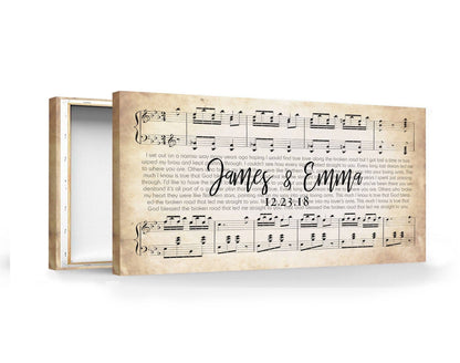 Unique Wedding Gift, Song Lyric Art, First Dance Song, First Anniversary Gift Canvas
