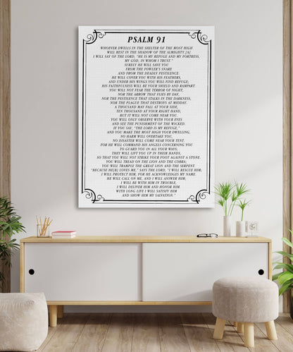 Psalm 91 Bible Verse Canvas Wall Art