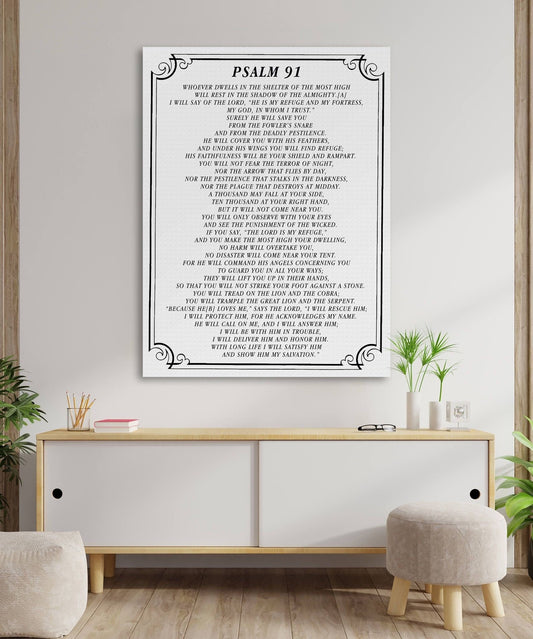 Psalm 91 Bible Verse Canvas Wall Art