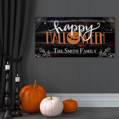 Halloween Custom Family Name Canvas Wall Art
