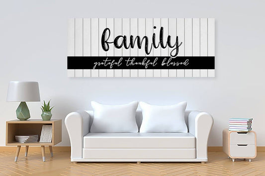 Family Striped Canvas Wall Decor