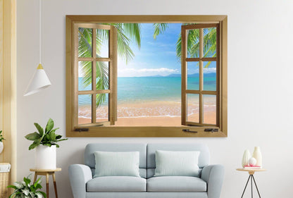 Beach Canvas, Window Beach, Beach Art, Beach Wall Decor, Island Art, Canvas Art