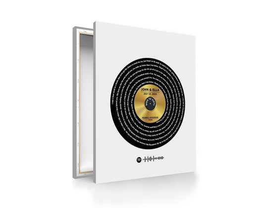 Vinyl Record Song Lyrics Art, Couple Song Art, Spotify Names Date Print/Canvas