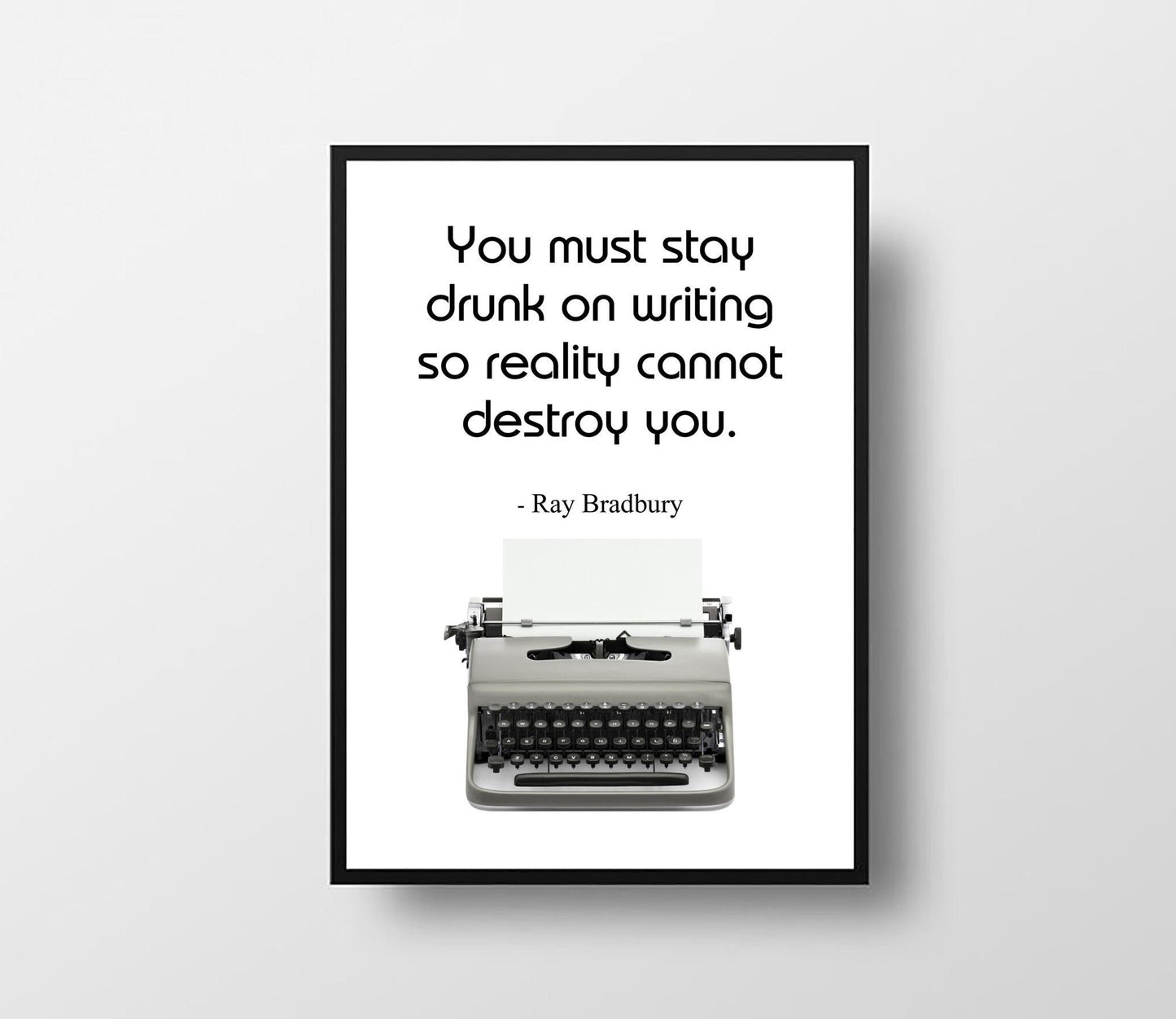 Ray Bradbury Writing Inspiration, Artsy Print or Canvas, Typewriter Art Print