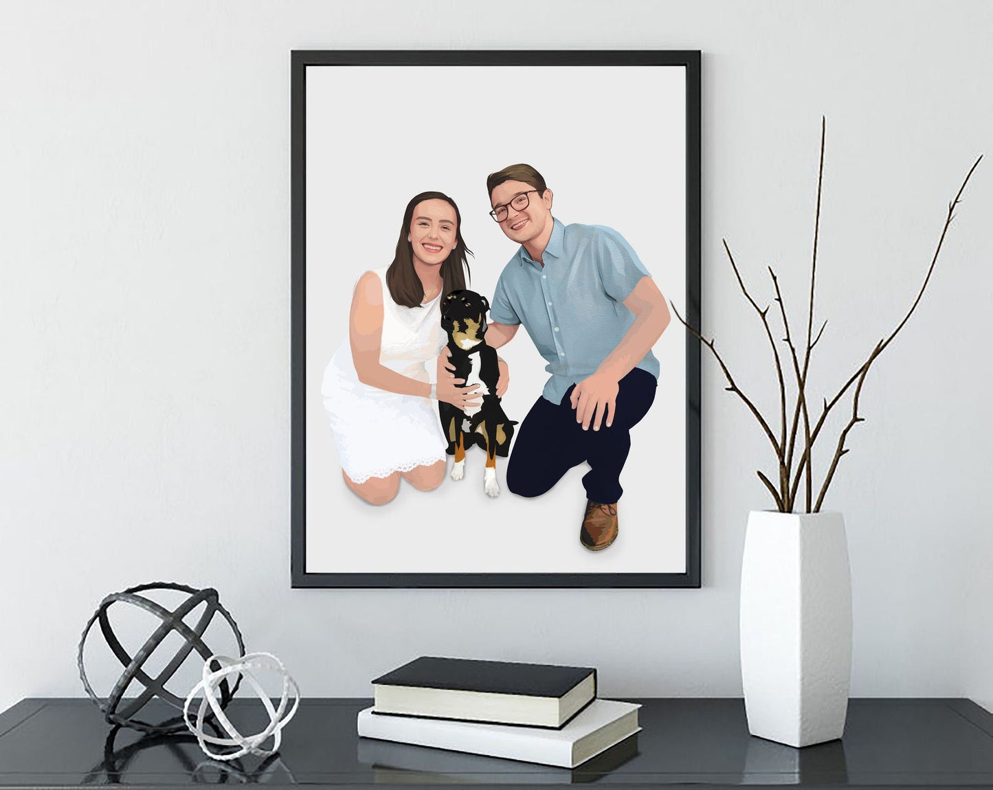 Custom Couple Portrait, Couple Digital Painting Art, Couple Cartoon Print or Canvas