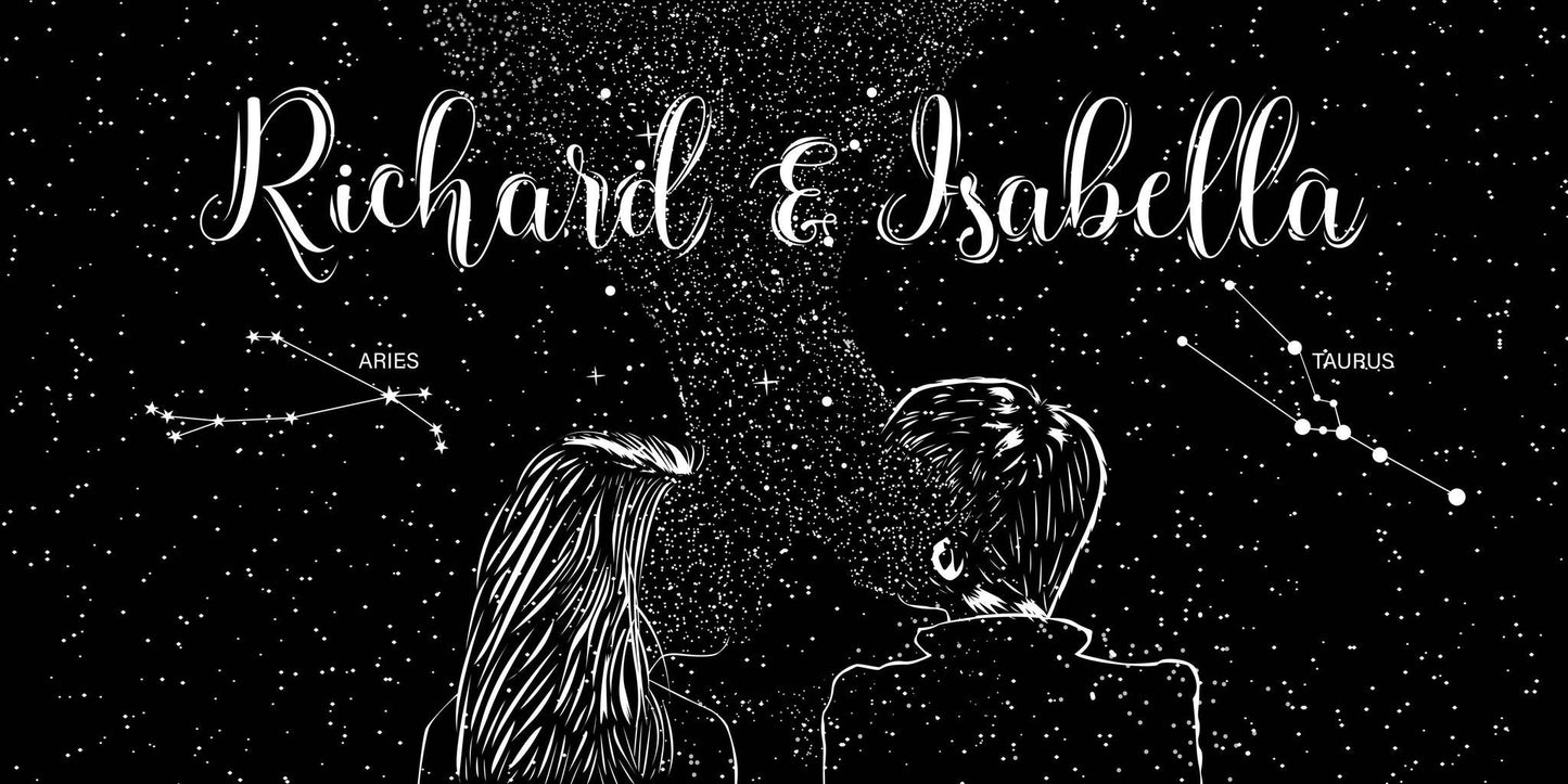 Couple Constellations Names Canvas Art