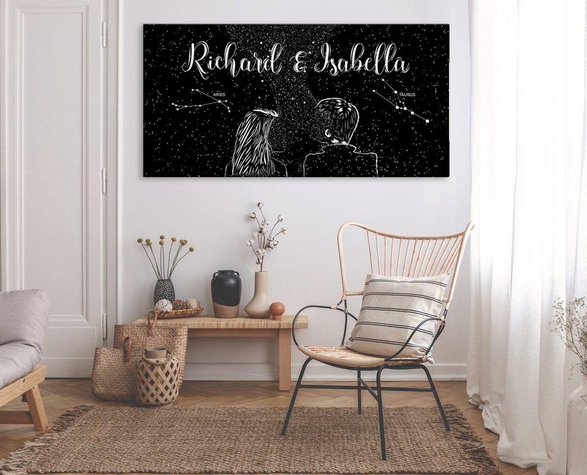 Couple Constellations Names Canvas Art