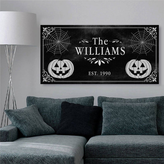 Halloween Family Name Canvas Art