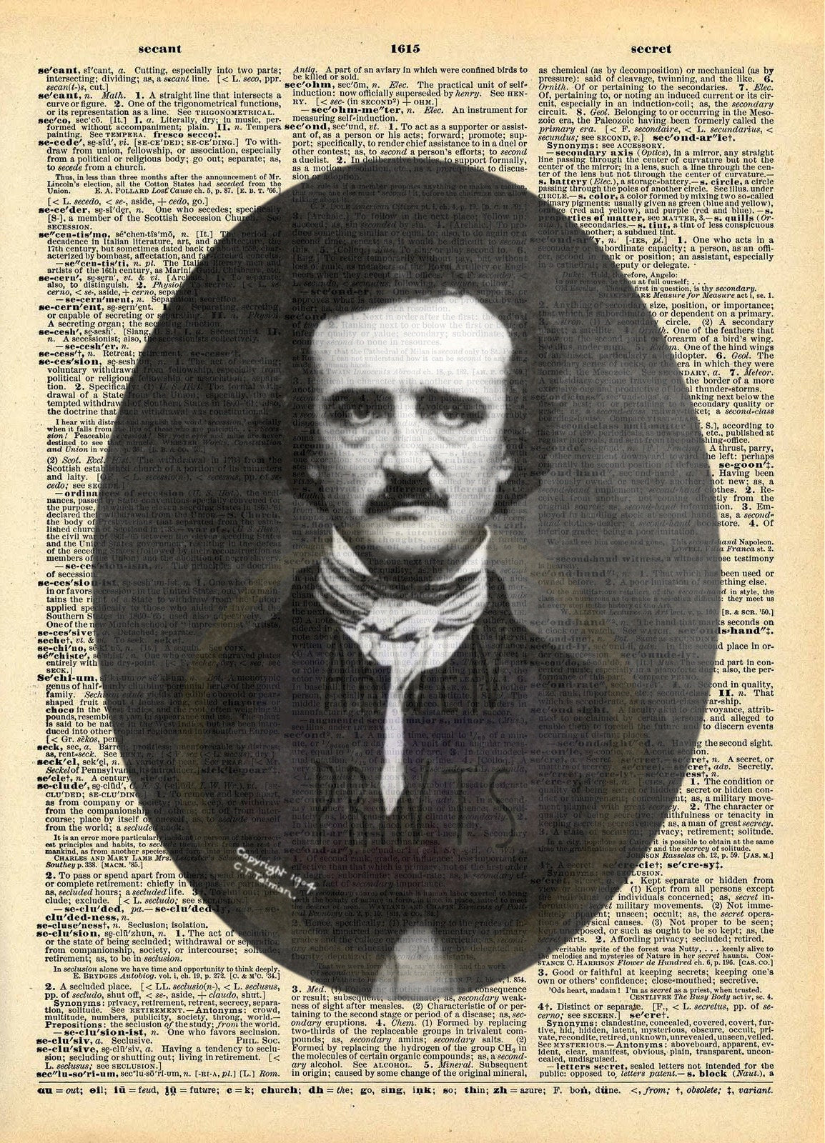 Edgar Allan Poe Halloween Dictionary Art
