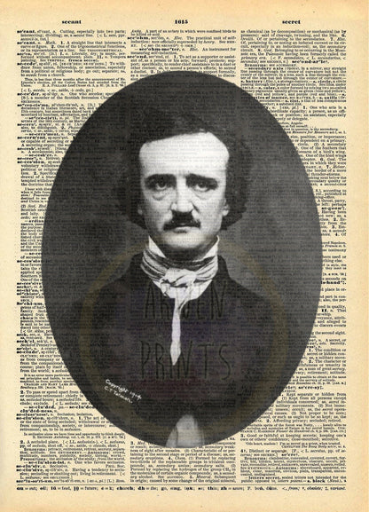 Edgar Allan Poe Halloween Dictionary Art