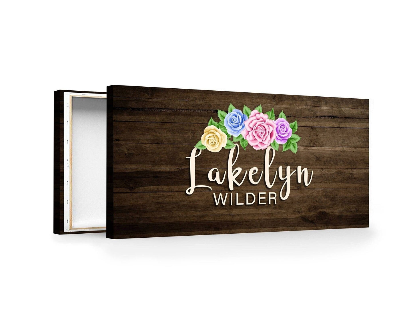 Custom First Name Canvas, First Middle Name Art, Newborn Name Canvas Wall Art