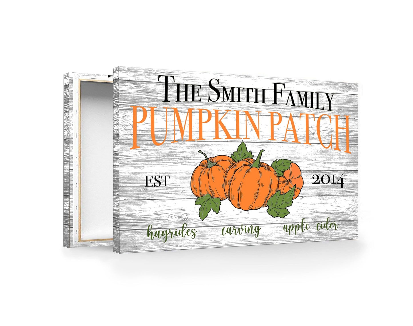 Fall Canvas, Personalized Family, Pumpkin Patch Canvas Art, New home Gift, Gift for Her, Canvas family Wall Art